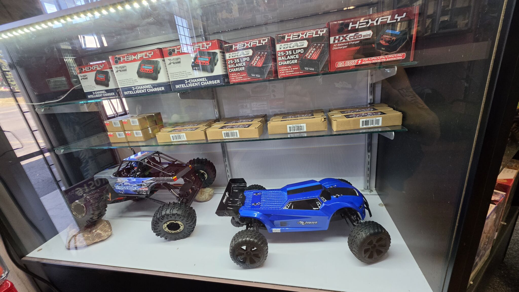 RC cars and trucks at Mom and Pops Hobby Shop Thornton CO